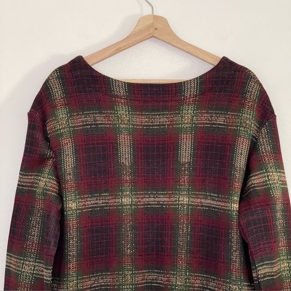 UNIF Nevermind Duster Oversized Tartan Plaid Cardigan Jacket Burgundy Small - Picture 10 of 16